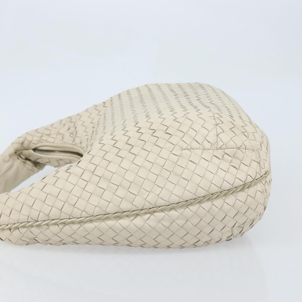BOTTEGA VENETA INTRECCIATO Hobo Hand Bag Leather White Auth bs33401