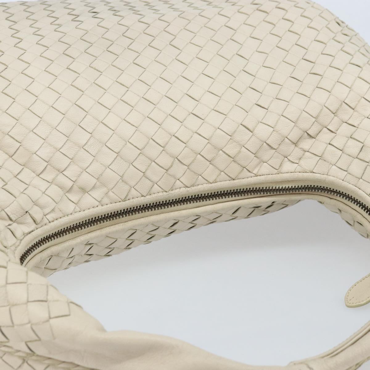 BOTTEGA VENETA INTRECCIATO Hobo Hand Bag Leather White Auth bs33401
