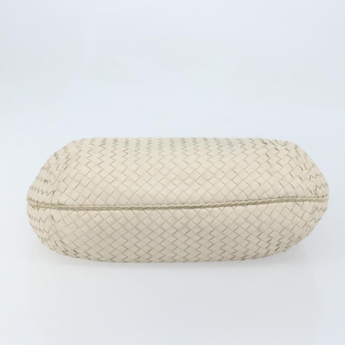 BOTTEGA VENETA INTRECCIATO Hobo Hand Bag Leather White Auth bs33401