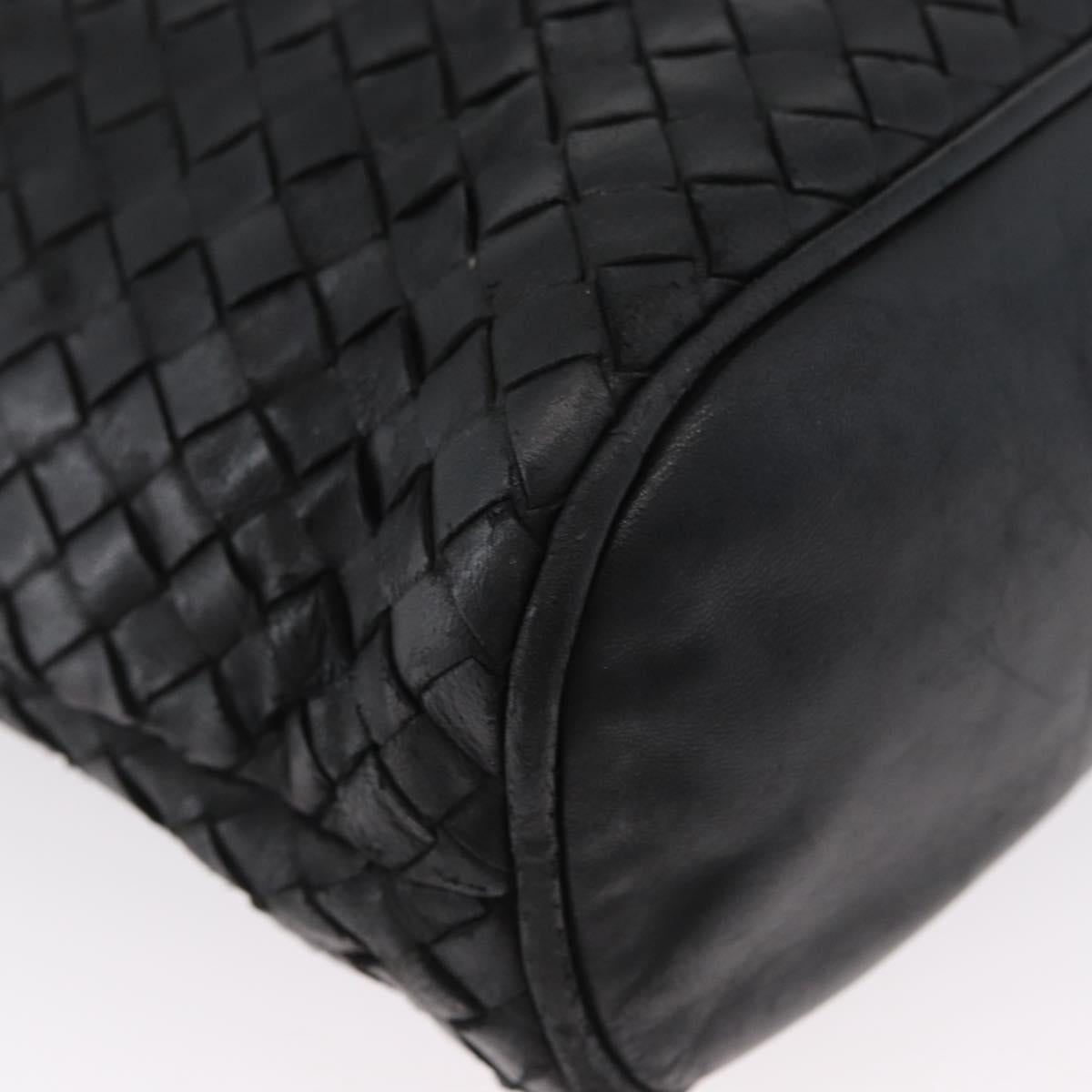 BOTTEGA VENETA INTRECCIATO Shoulder Bag Leather Black Auth bs33403
