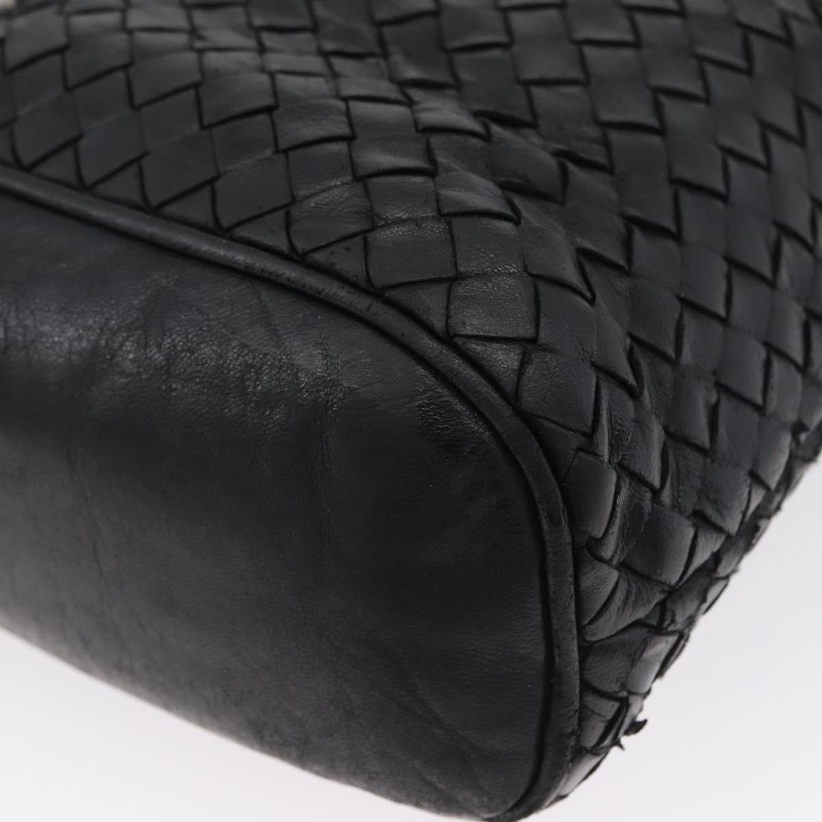 BOTTEGA VENETA INTRECCIATO Shoulder Bag Leather Black Auth bs33403