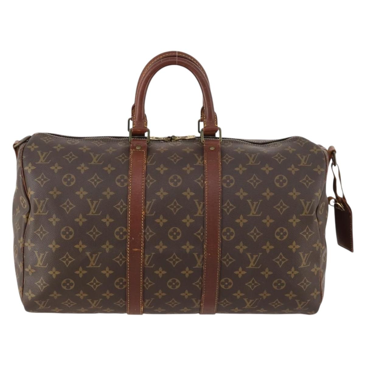 LOUIS VUITTON Monogram Keepall Bandouliere 45 Boston Bag M41418 LV Auth bs33409