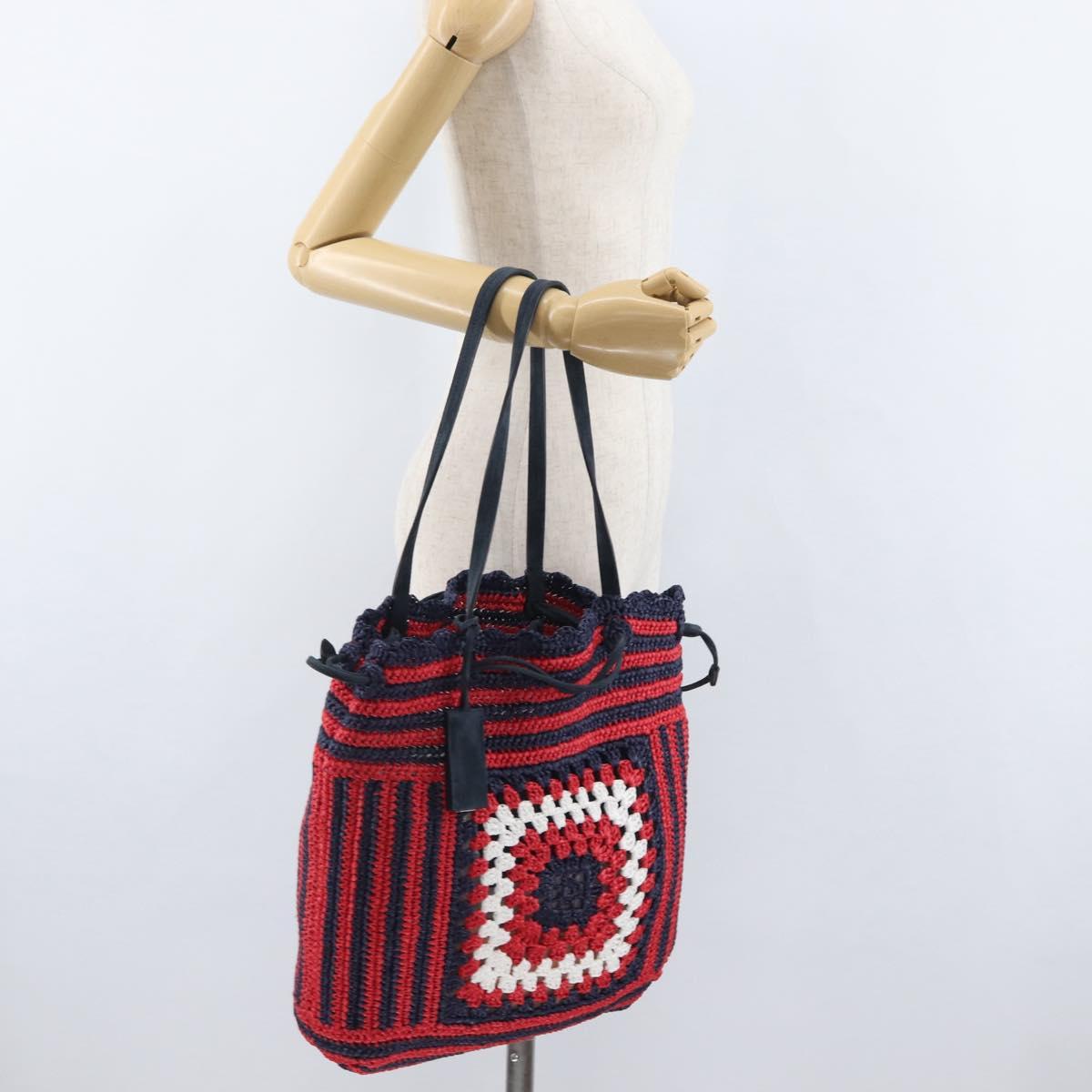 Miu Miu Tote Bag Straw Red Auth bs33426