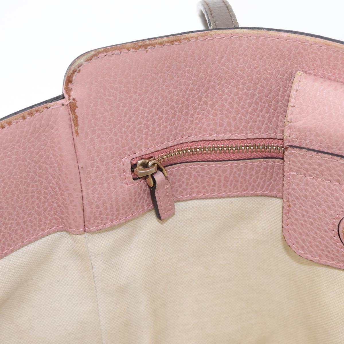 GUCCI Tote Bag Leather Brown Gold 354408 Auth bs33432