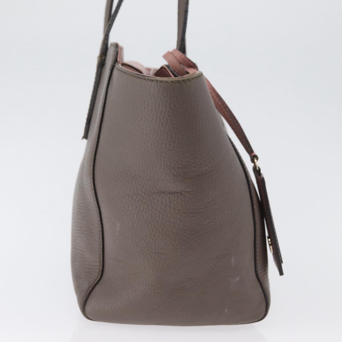 GUCCI Tote Bag Leather Brown Gold 354408 Auth bs33432