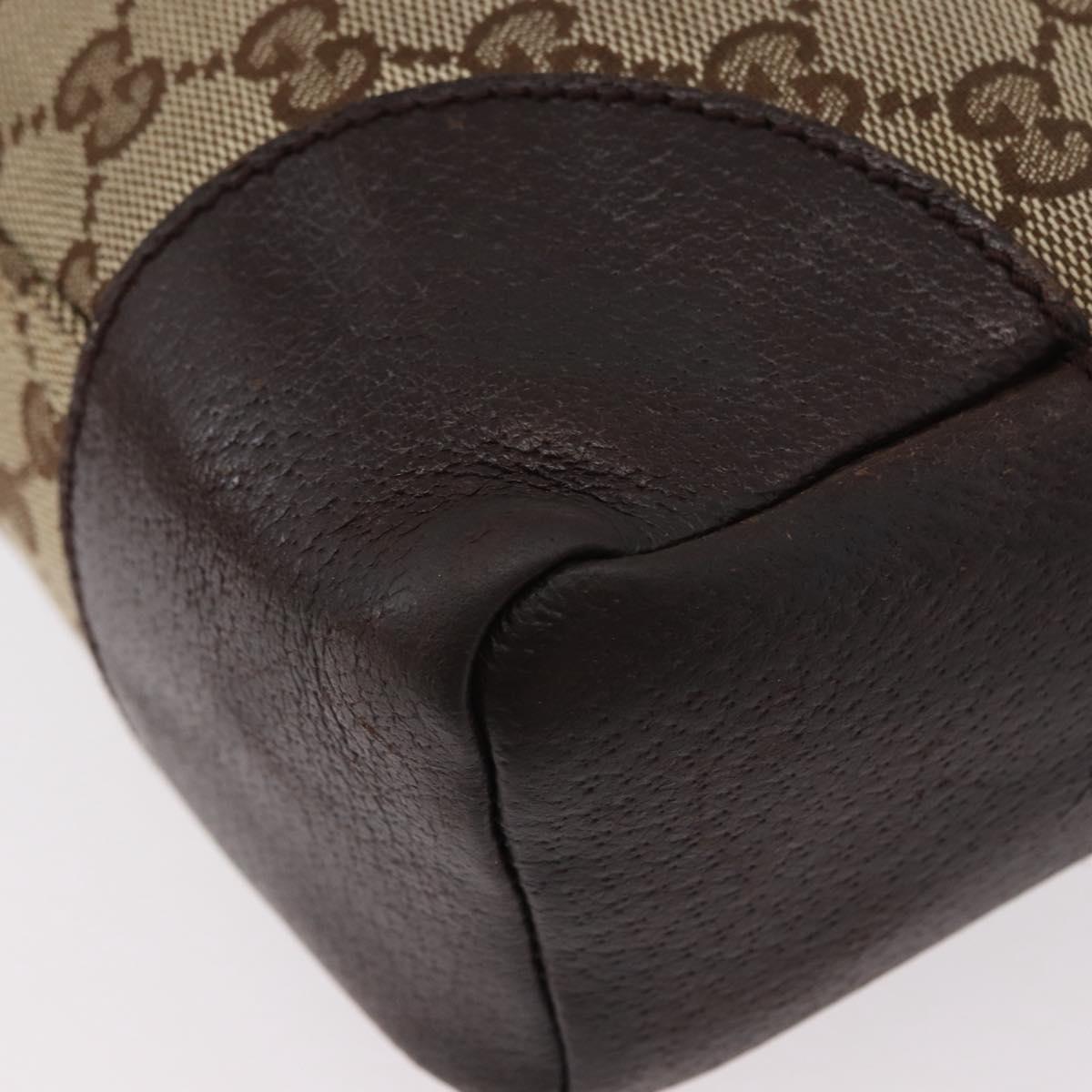 GUCCI GG Canvas Shoulder Bag Beige Silver 114273 Auth bs33435