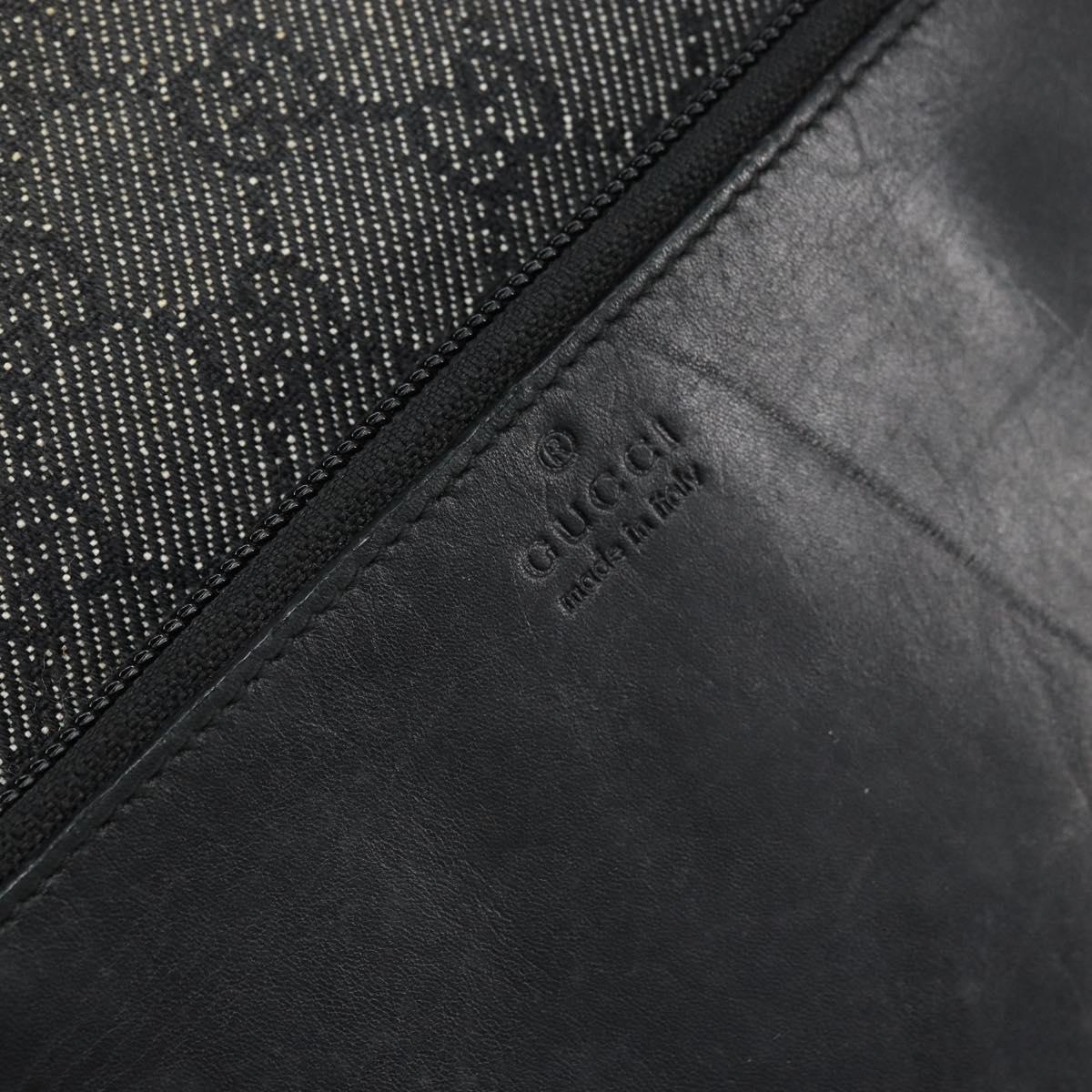 GUCCI GG Canvas Tote Bag Black Silver 28893 Auth bs33436