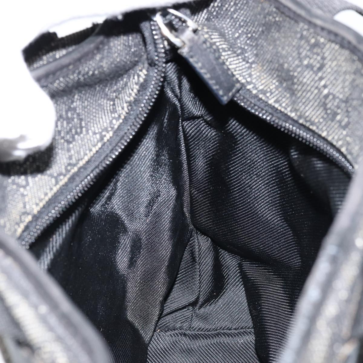 GUCCI GG Canvas Tote Bag Black Silver 28893 Auth bs33436