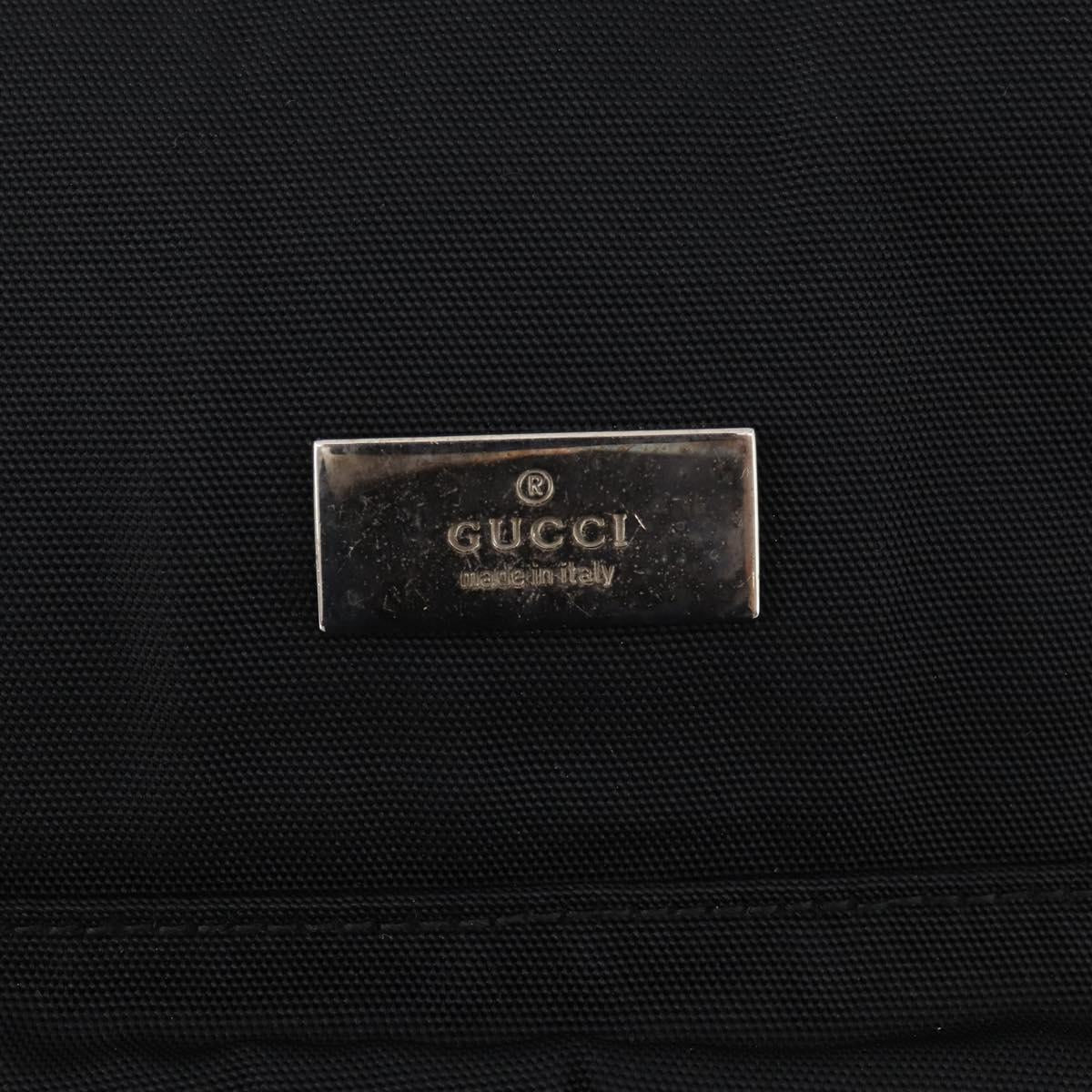 GUCCI Backpack Nylon Black Silver 019 0585 Auth bs33437