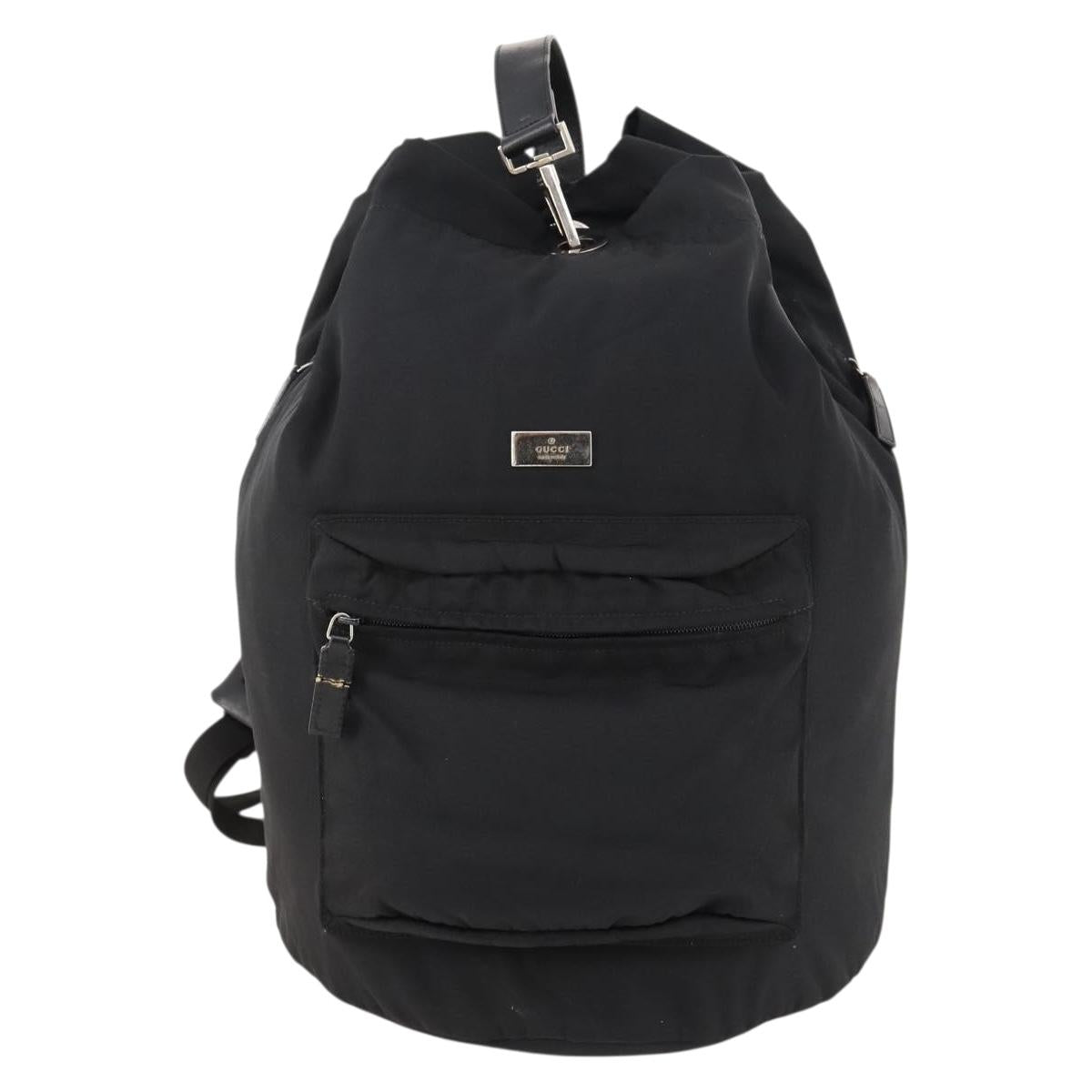 GUCCI Backpack Nylon Black Silver 019 0585 Auth bs33437