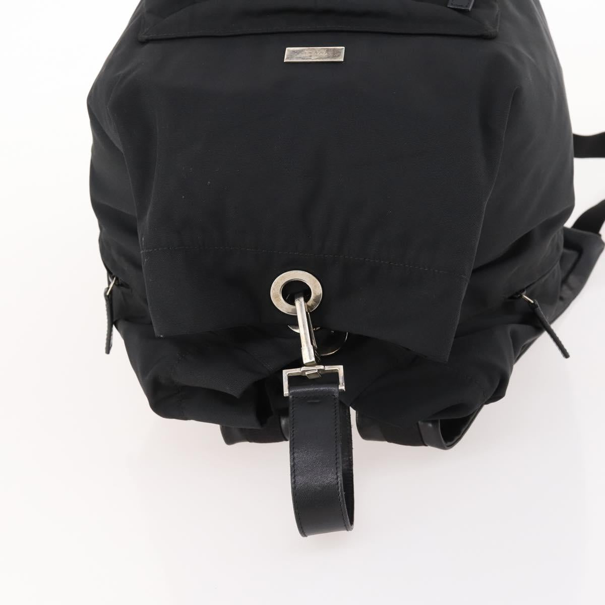 GUCCI Backpack Nylon Black Silver 019 0585 Auth bs33437