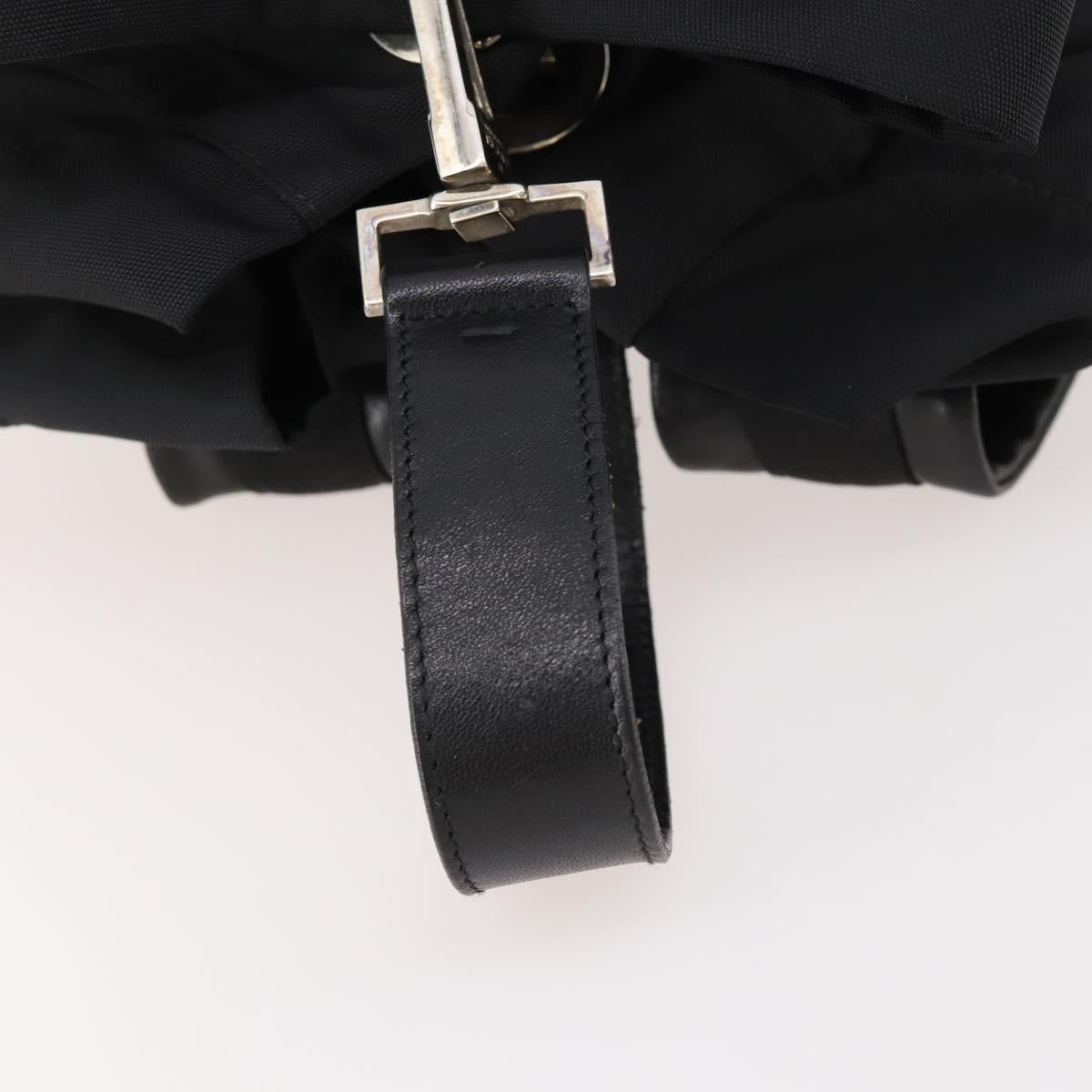 GUCCI Backpack Nylon Black Silver 019 0585 Auth bs33437