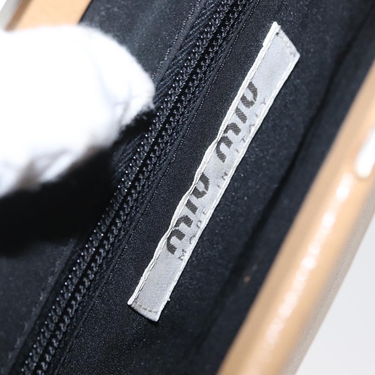Miu Miu Shoulder Bag Leather Beige Silver Auth bs33441