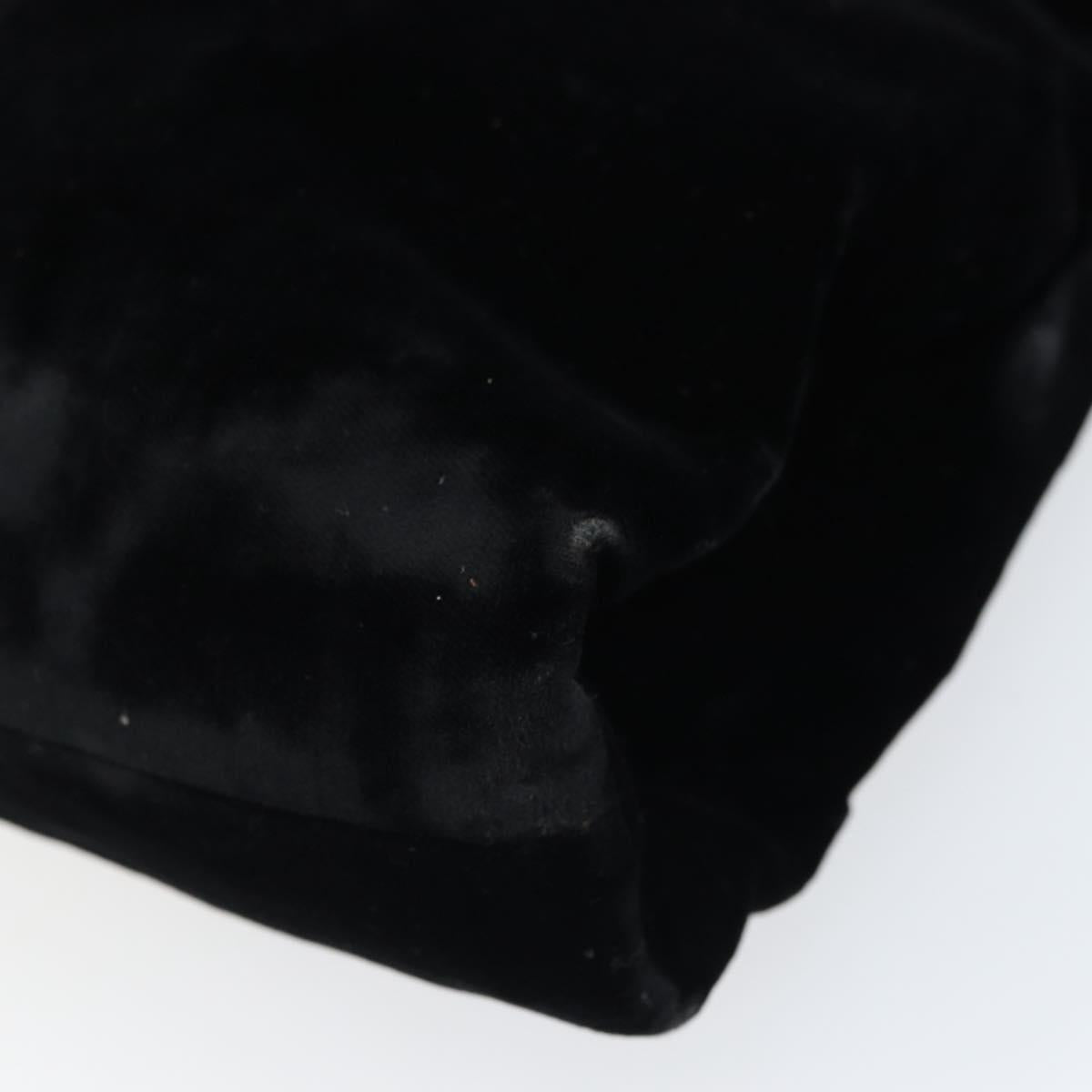 PRADA Hand Bag Velor Black Silver Auth bs33444