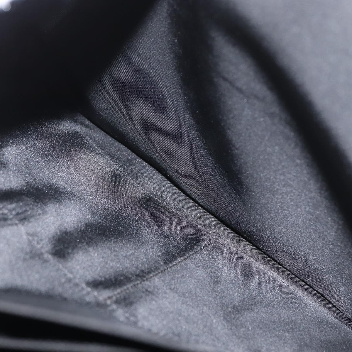 PRADA Hand Bag Nylon Black Silver Auth bs33447