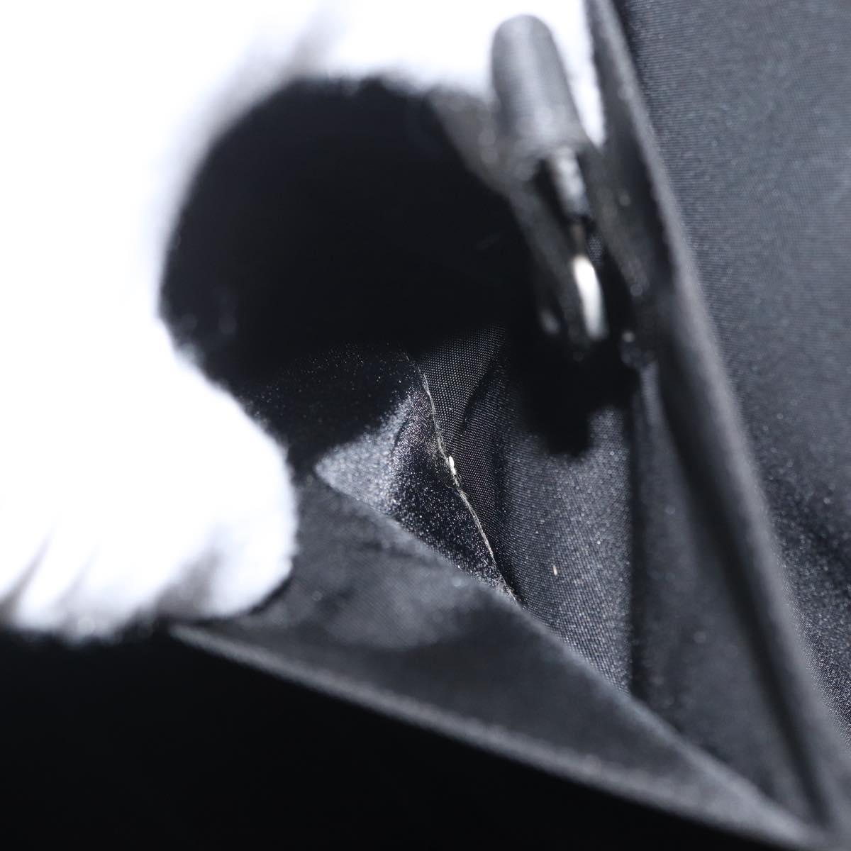 PRADA Hand Bag Nylon Black Silver Auth bs33447