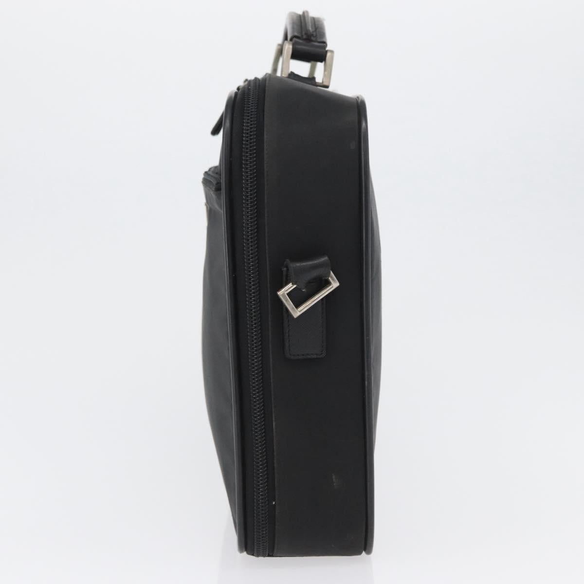 PRADA Hand Bag Nylon Black Silver Auth bs33447