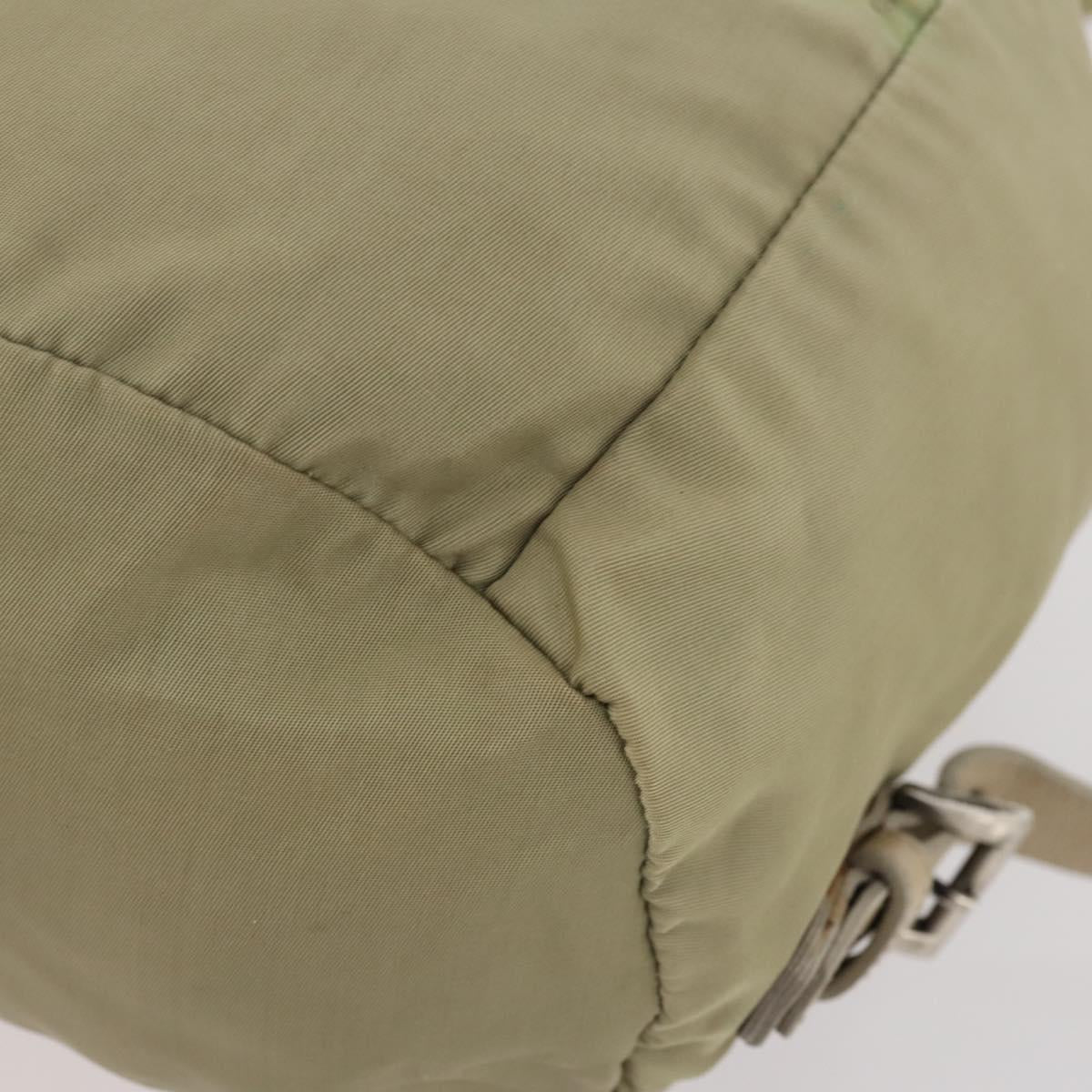 PRADA Backpack Nylon Beige Silver Auth bs33449