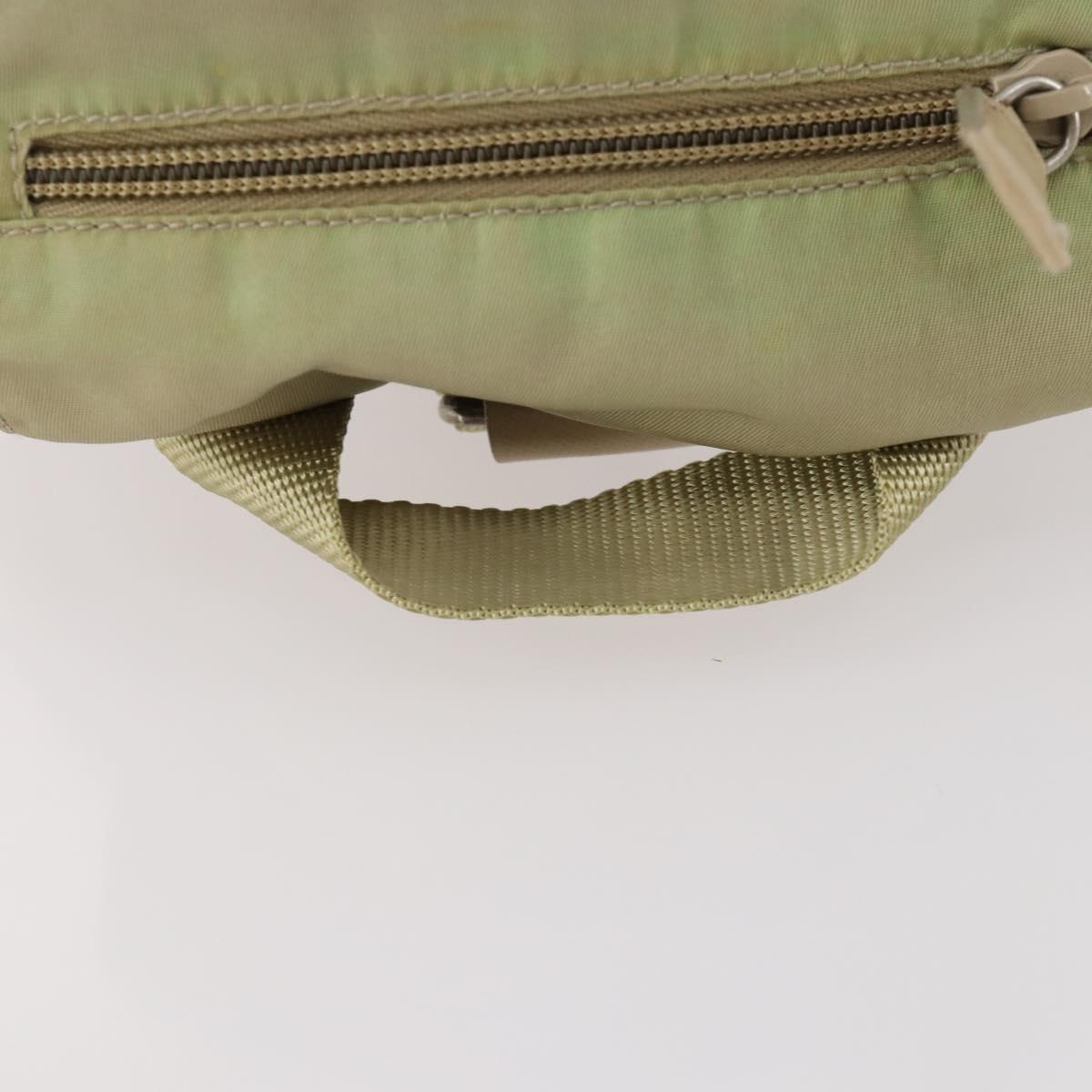 PRADA Backpack Nylon Beige Silver Auth bs33449