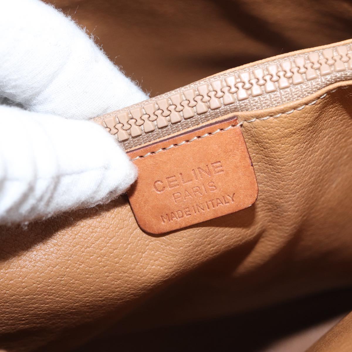 CELINE Macadam Canvas Tote Bag PVC Leather Brown Gold Auth bs33451