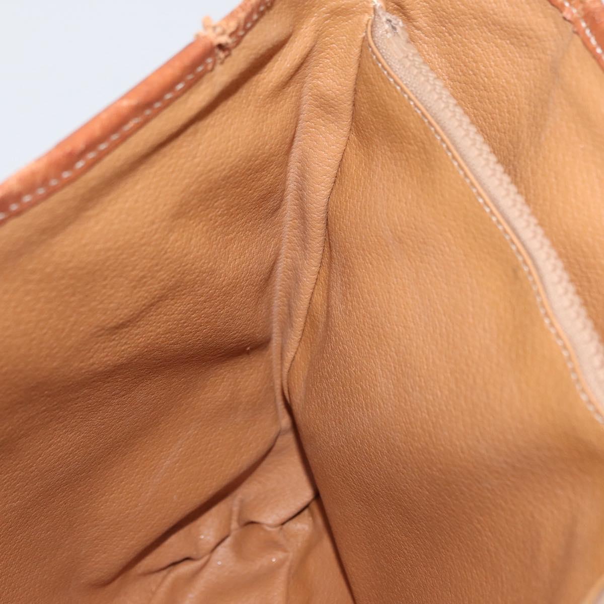 CELINE Macadam Canvas Tote Bag PVC Leather Brown Gold Auth bs33451