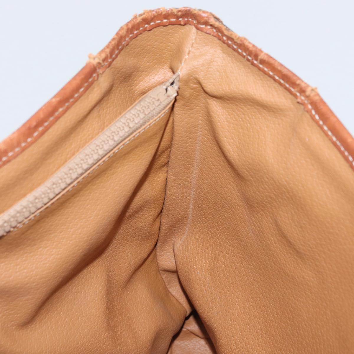 CELINE Macadam Canvas Tote Bag PVC Leather Brown Gold Auth bs33451