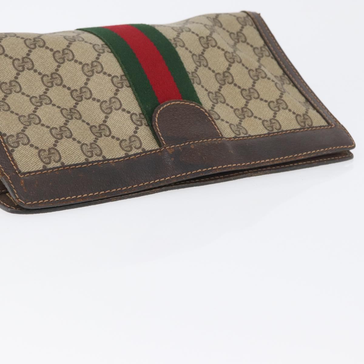 GUCCI GG Supreme Web Sherry Line Bag PVC Beige 41 011 2125 28 Auth bs33459