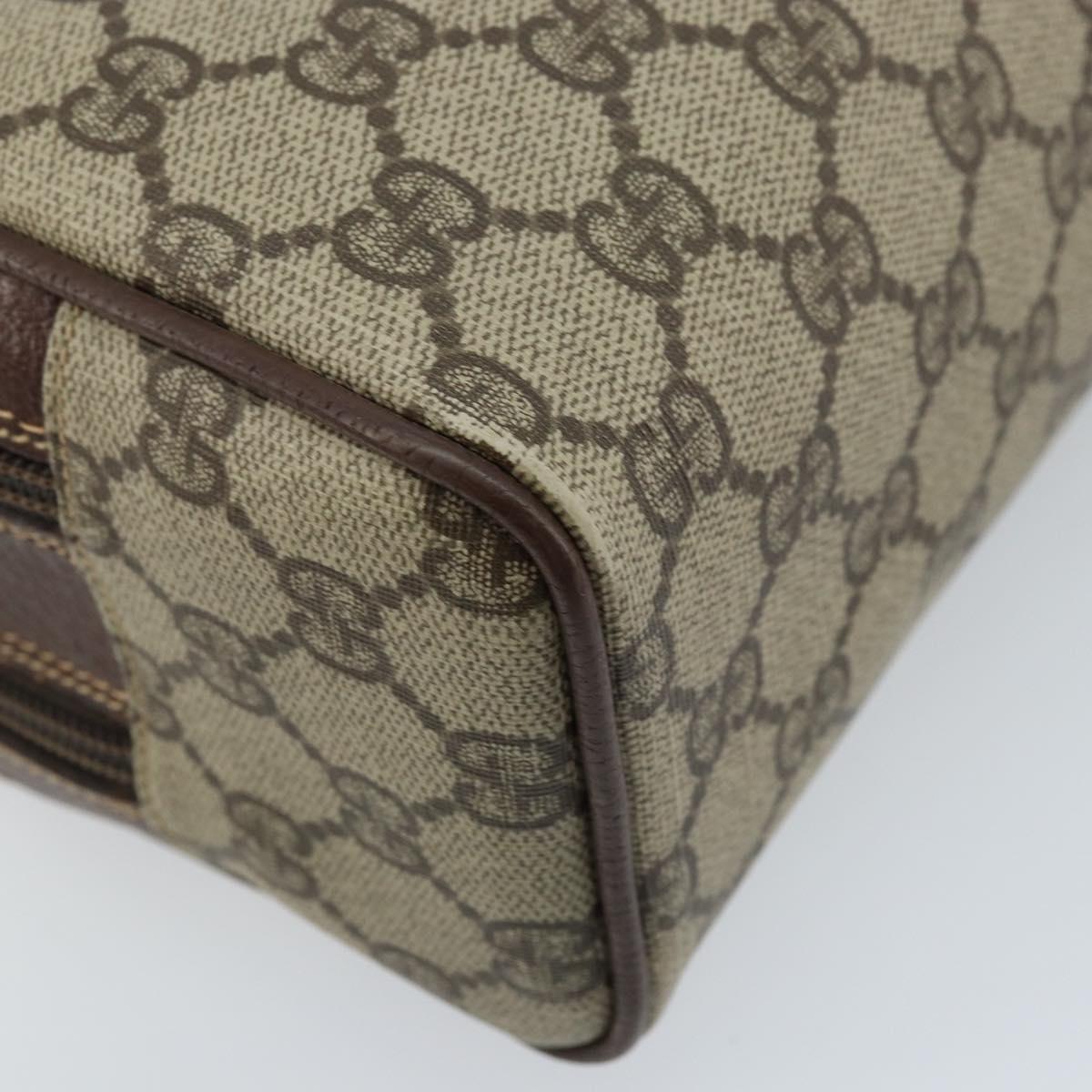 GUCCI GG Supreme Clutch Bag PVC Leather Beige Gold 014 58 6086 Auth bs33460