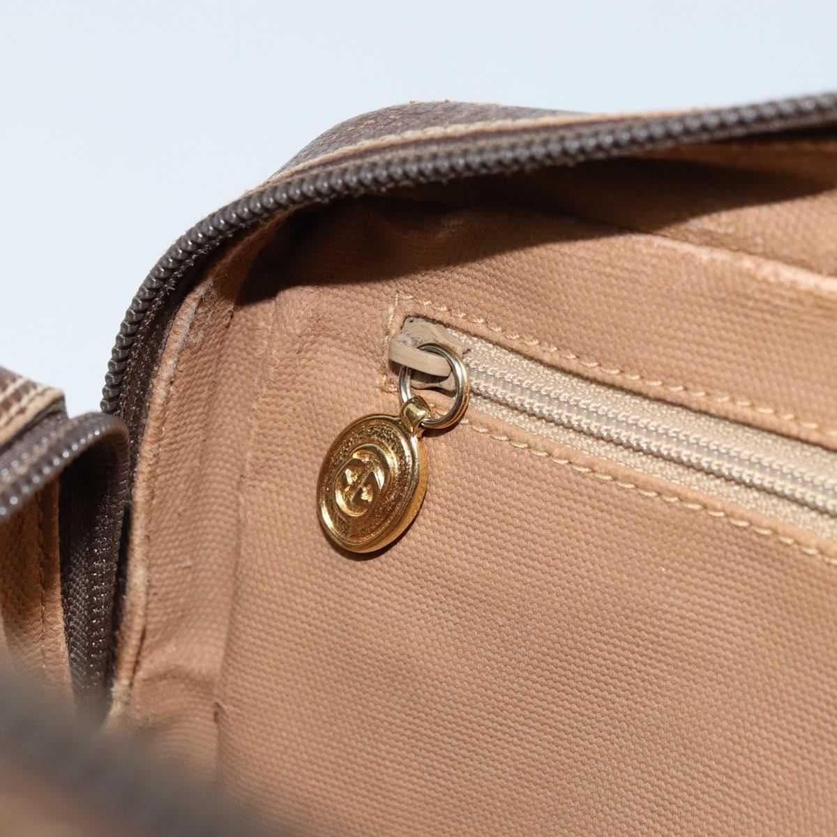 GUCCI GG Supreme Clutch Bag PVC Leather Beige Gold 014 58 6086 Auth bs33460