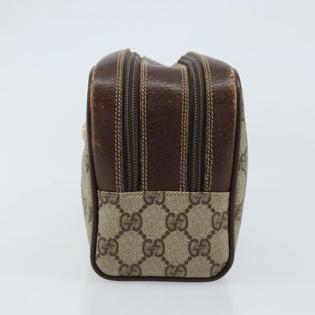 GUCCI GG Supreme Clutch Bag PVC Leather Beige Gold 014 58 6086 Auth bs33460