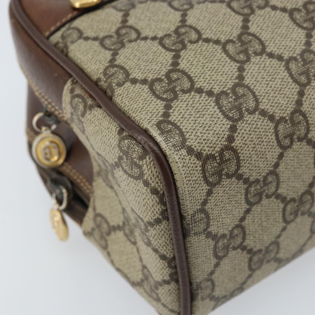 GUCCI GG Supreme Clutch Bag PVC Leather Beige Gold 014 58 6086 Auth bs33460
