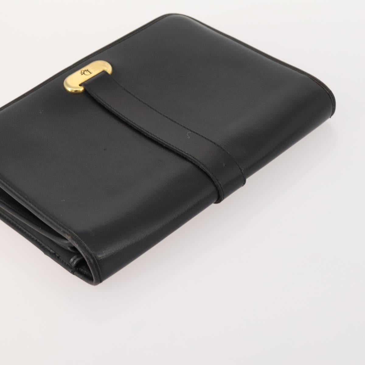 Christian Dior Honeycomb Canvas Bag Leather PVC 2 Set Black Auth bs33467