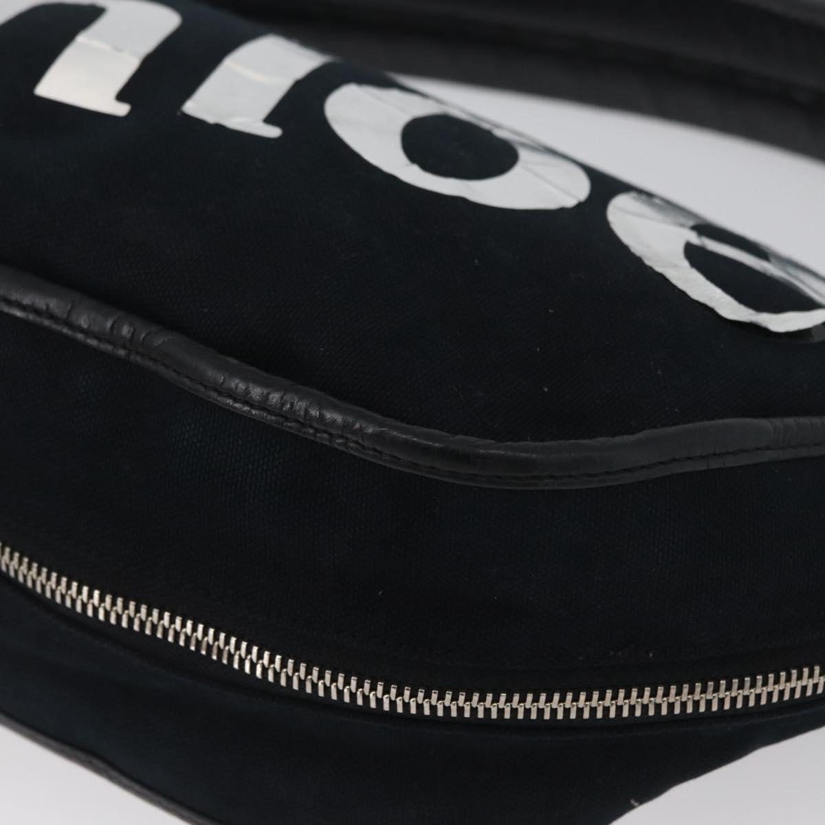 Chloe Shoulder Bag Canvas Black Silver Auth bs33468