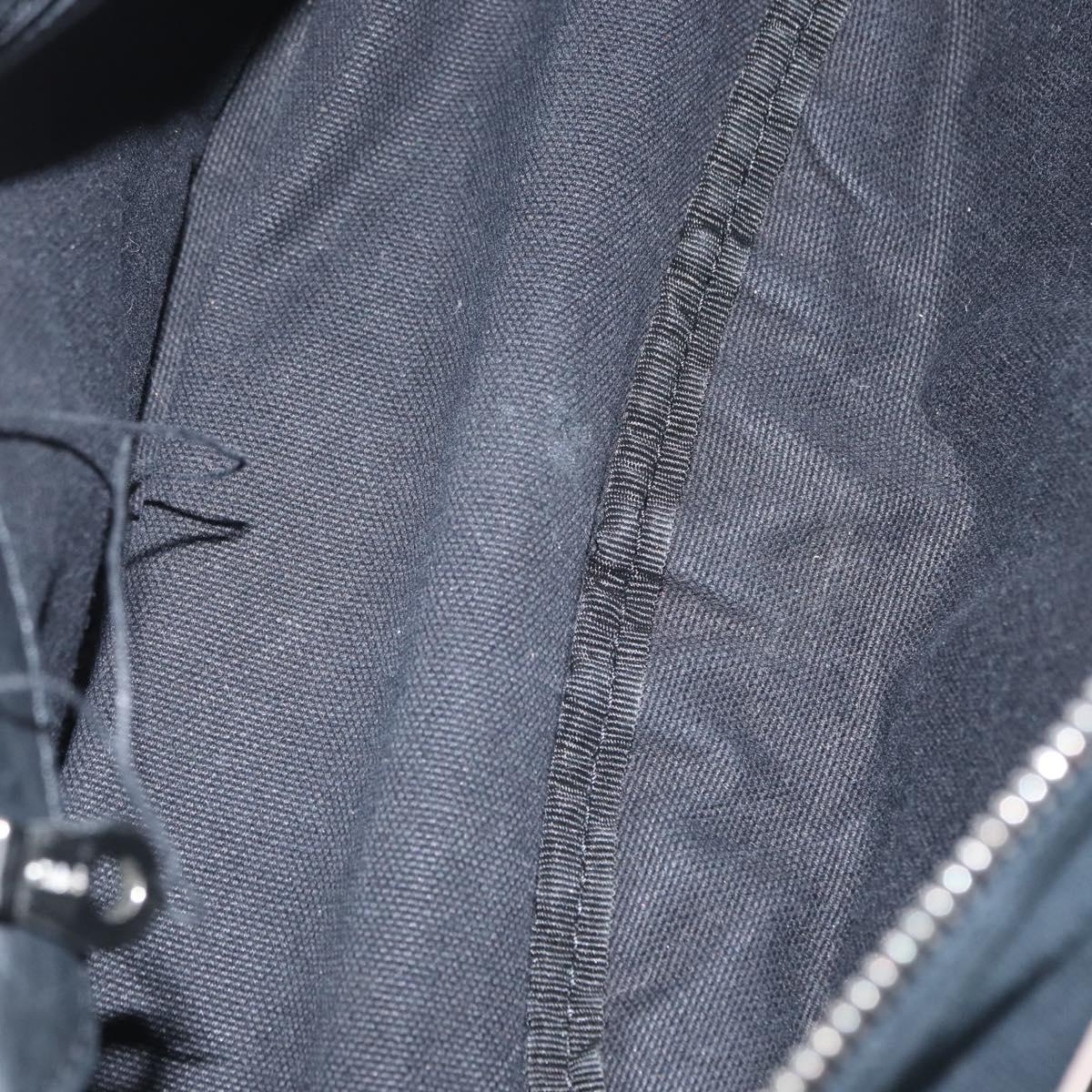 Chloe Shoulder Bag Canvas Black Silver Auth bs33468