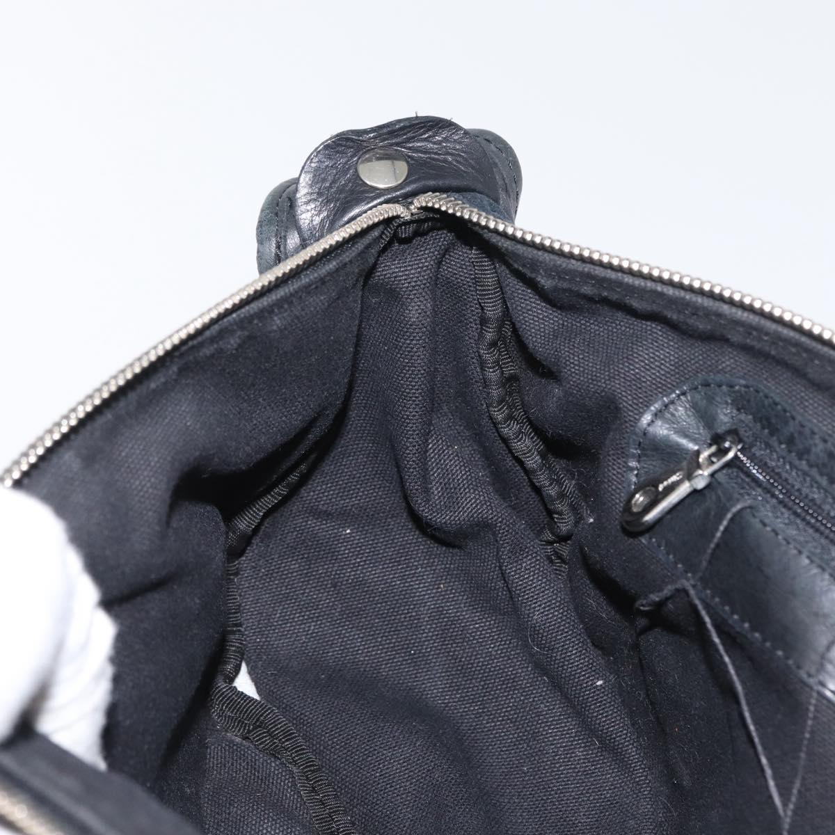 Chloe Shoulder Bag Canvas Black Silver Auth bs33468