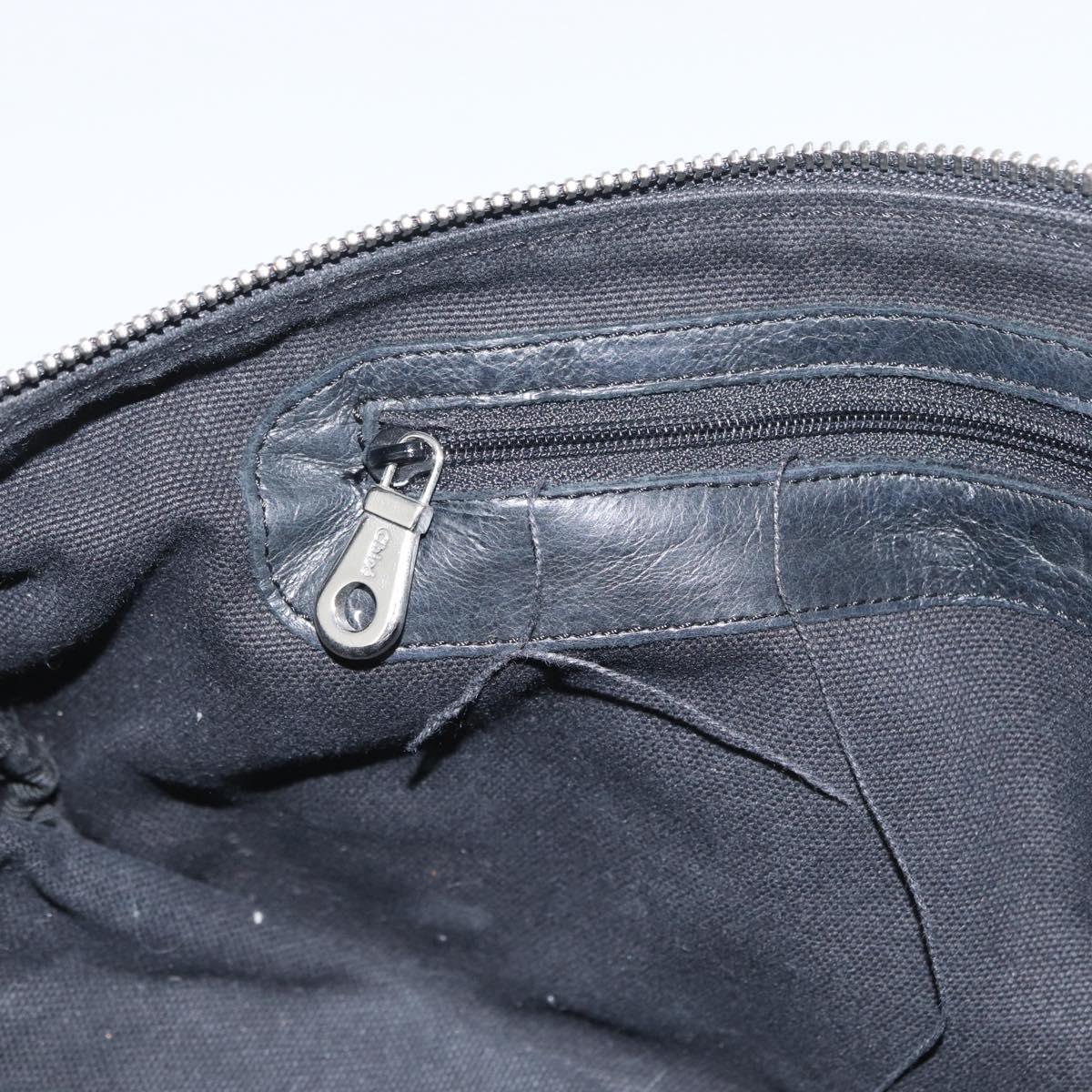 Chloe Shoulder Bag Canvas Black Silver Auth bs33468