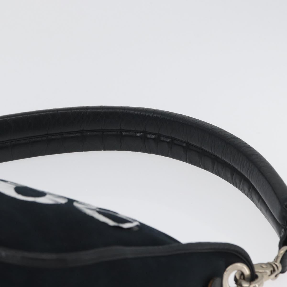 Chloe Shoulder Bag Canvas Black Silver Auth bs33468