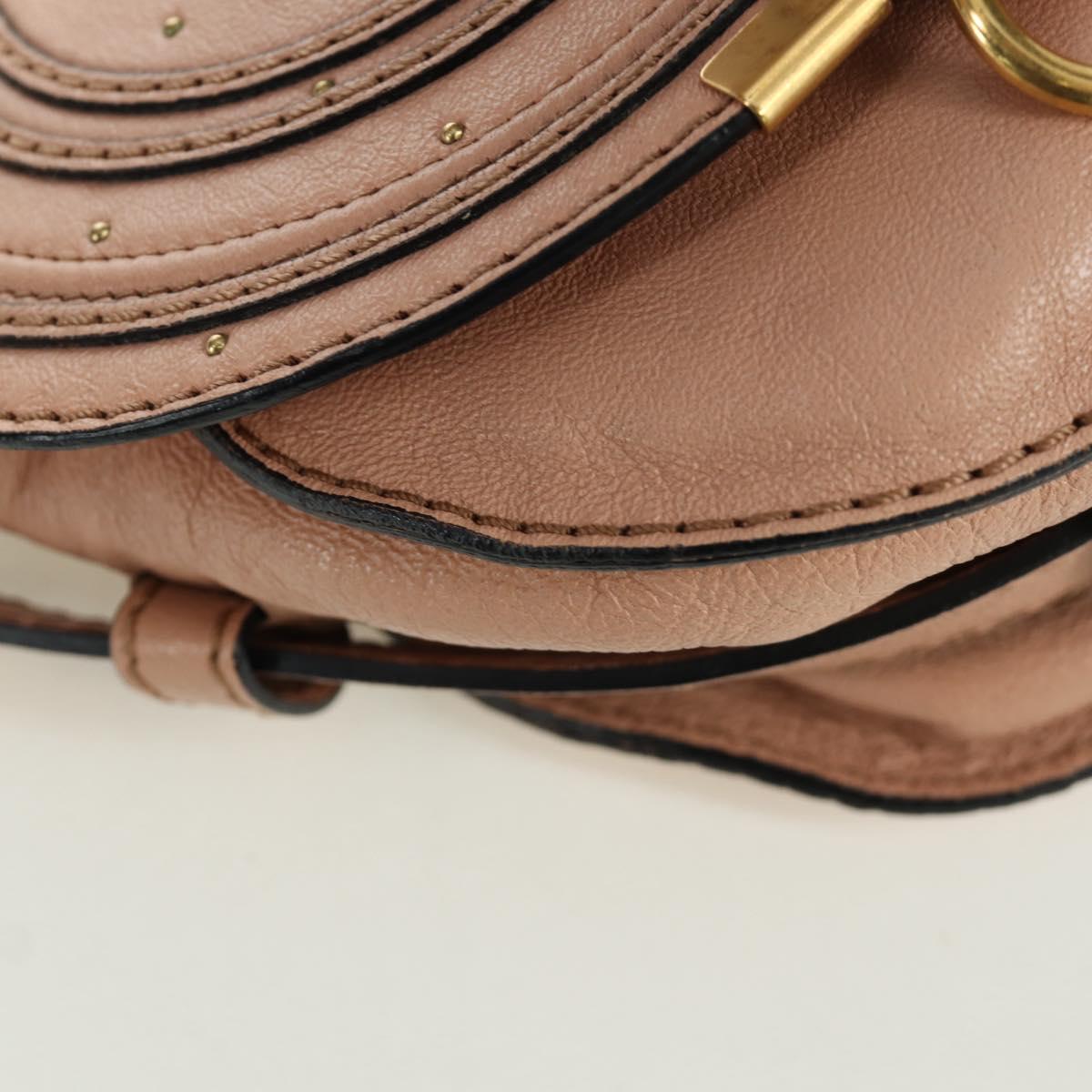 Chloe Marcie Shoulder Bag Leather Pink Gold Auth bs33470V