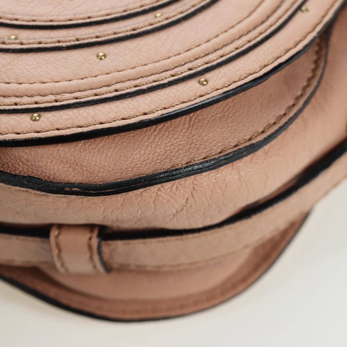 Chloe Marcie Shoulder Bag Leather Pink Gold Auth bs33470V