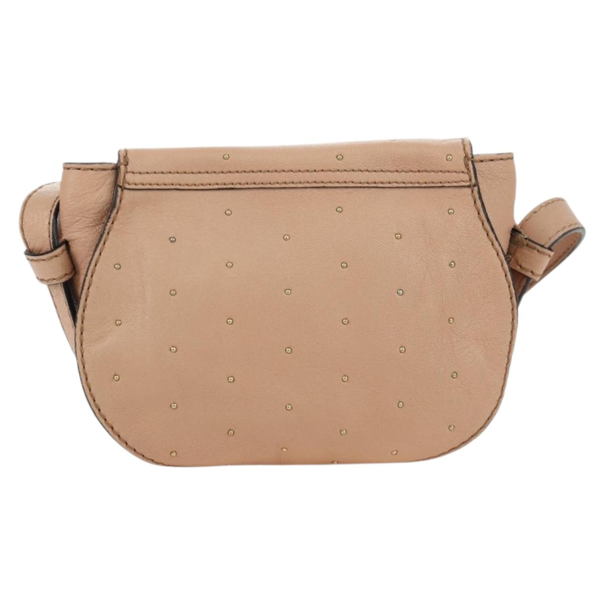 Chloe Marcie Shoulder Bag Leather Pink Gold Auth bs33470V