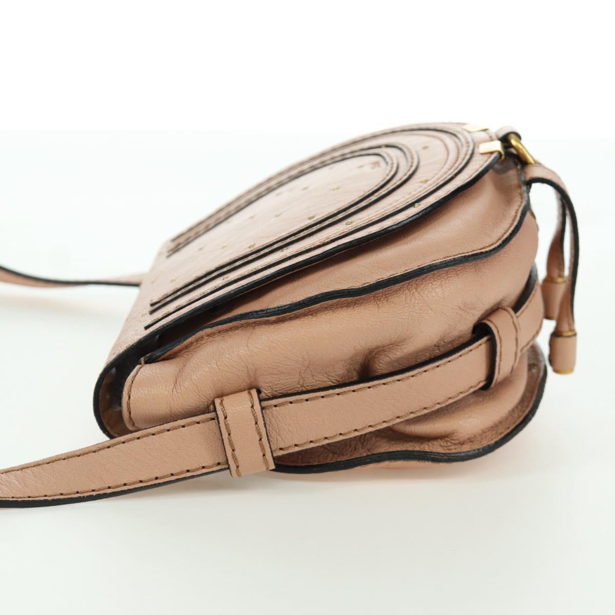 Chloe Marcie Shoulder Bag Leather Pink Gold Auth bs33470V