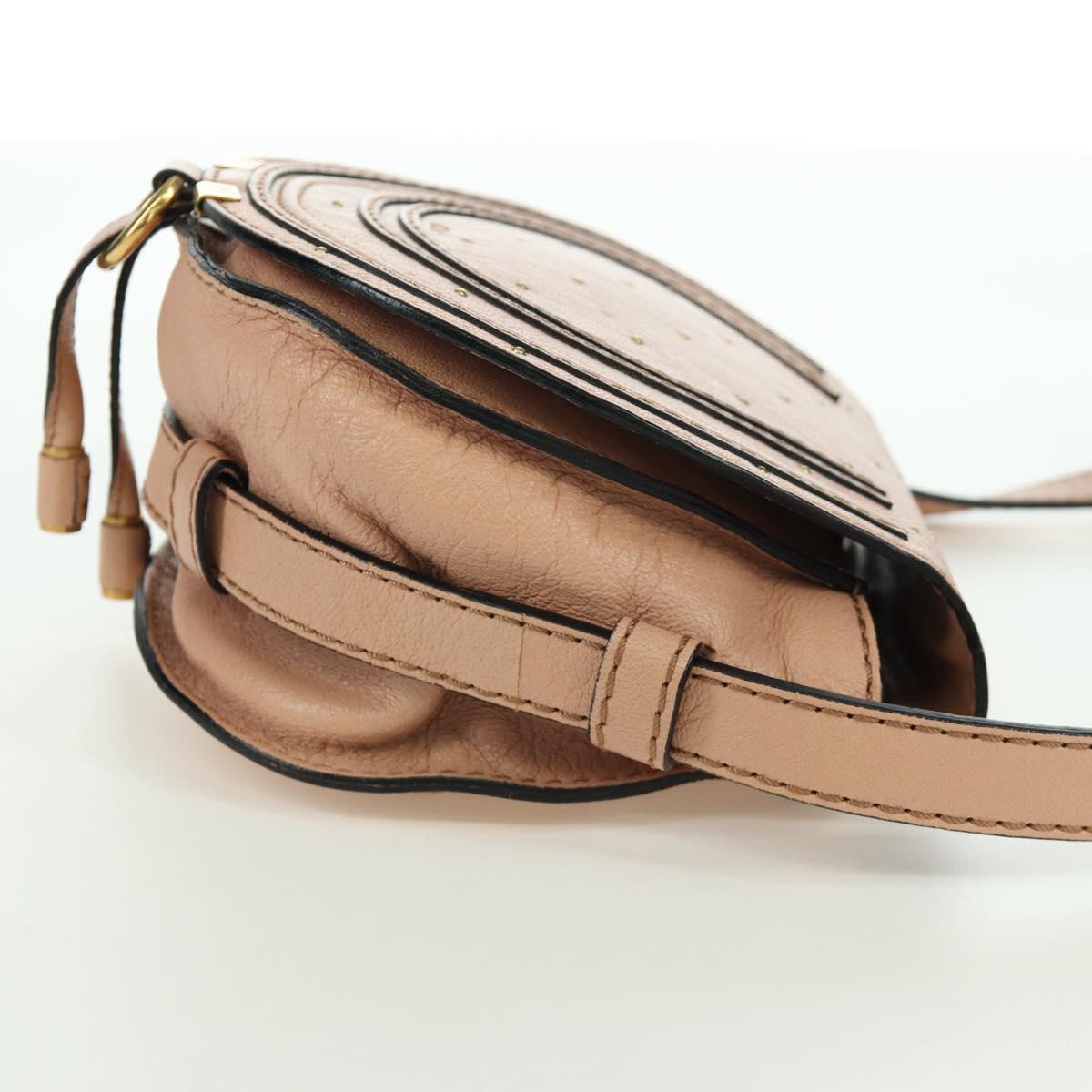 Chloe Marcie Shoulder Bag Leather Pink Gold Auth bs33470V