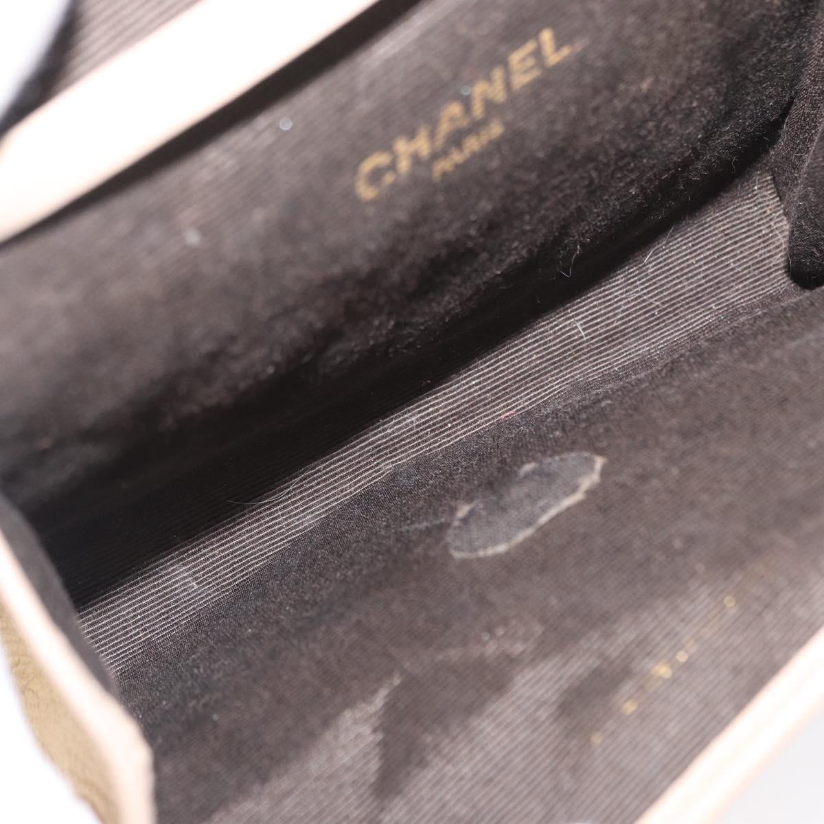 CHANEL Matelasse Chain Shoulder Bag Lamb Skin Beige Gold CC Auth bs33475