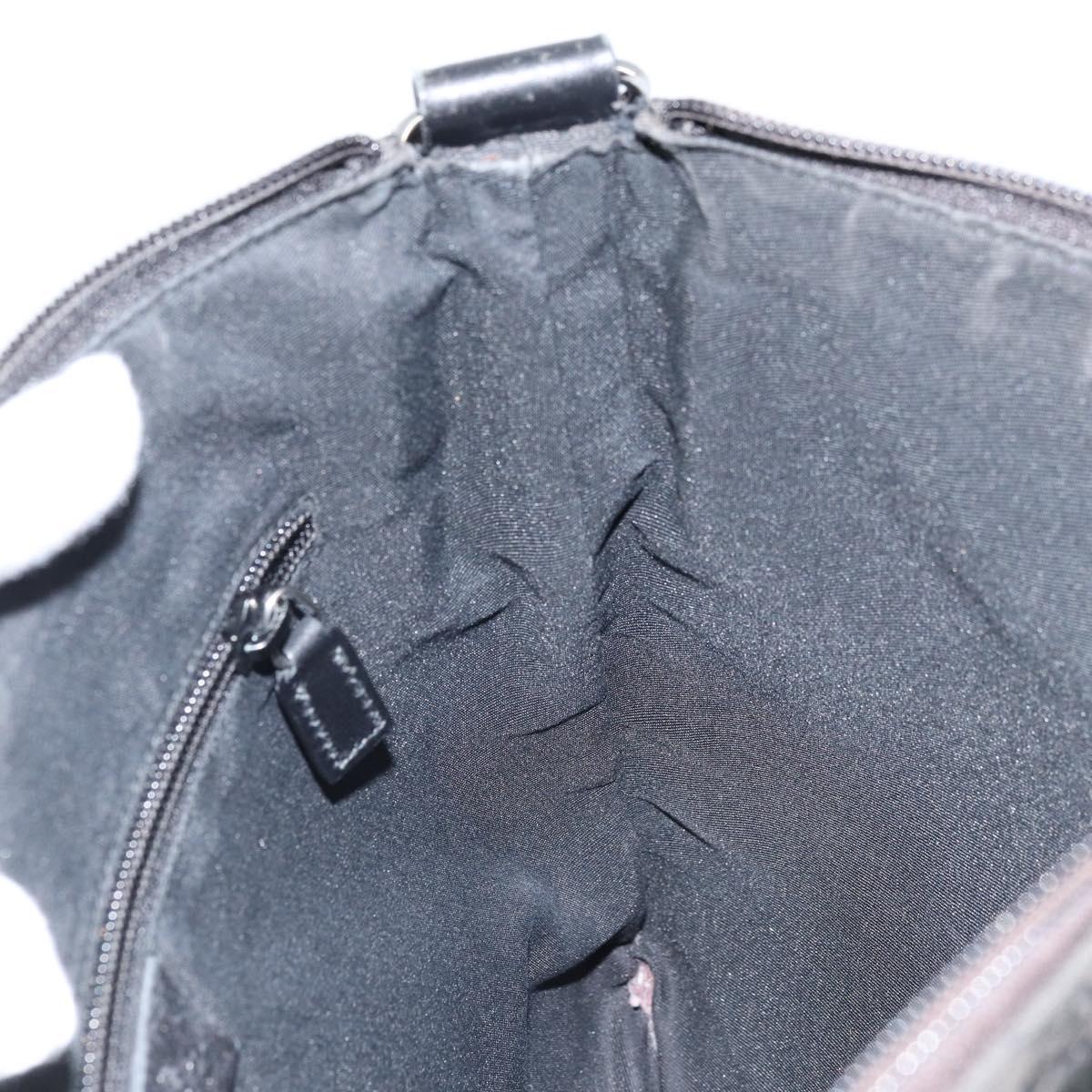 GUCCI GG Canvas Shoulder Bag Black Silver 145857 Auth bs33485