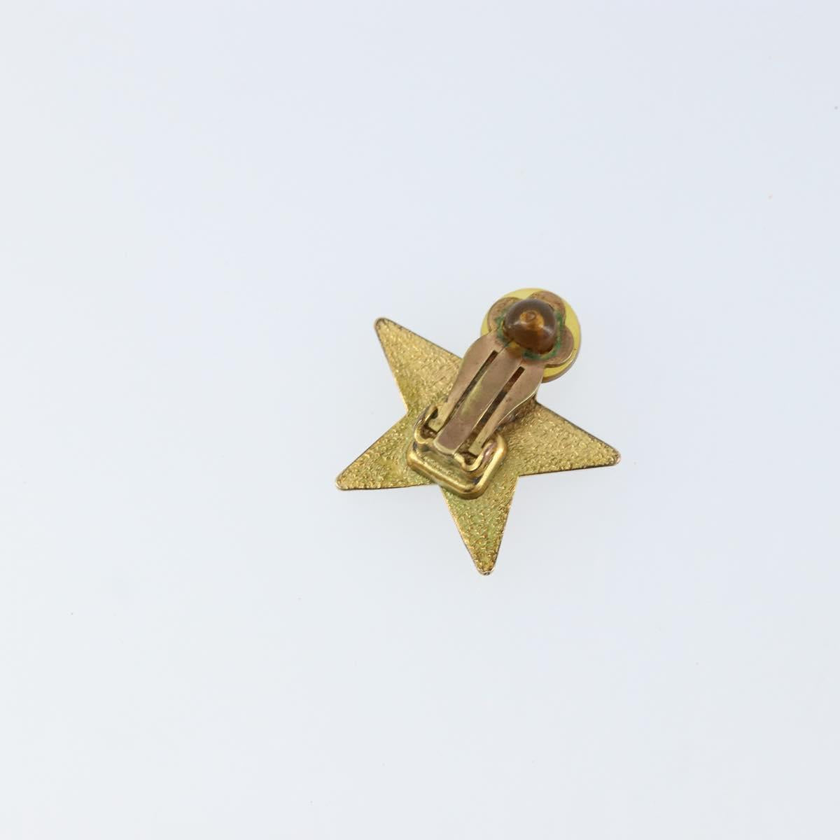 CHANEL Earring metal Gold Tone CC Auth bs33491