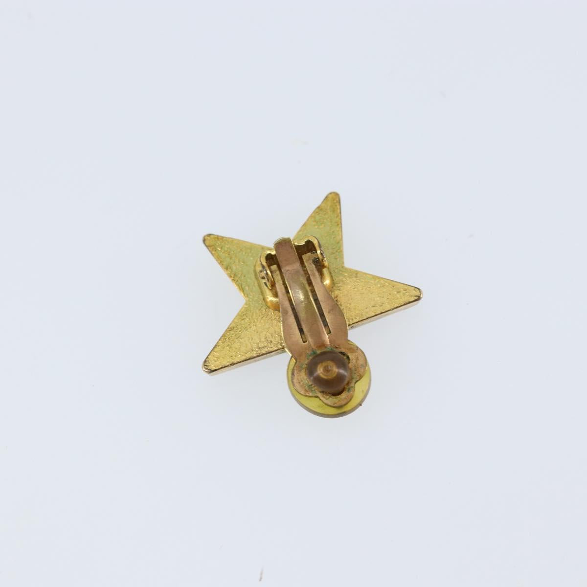 CHANEL Earring metal Gold Tone CC Auth bs33491