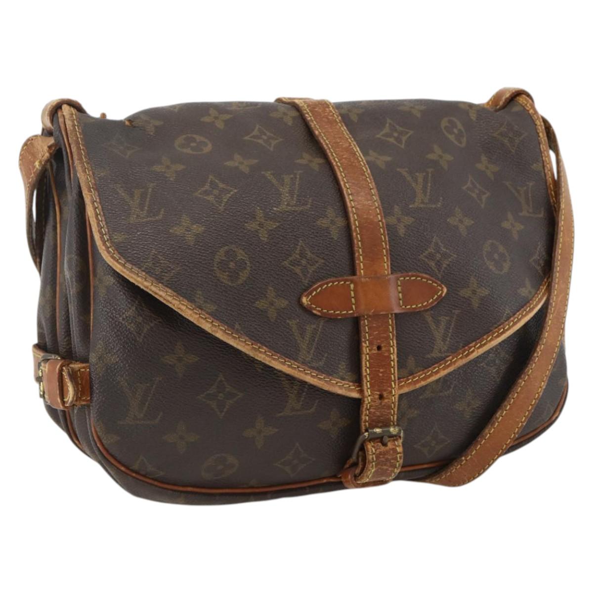 LOUIS VUITTON Monogram Saumur 30 Shoulder Bag M42256 LV Auth bs33502