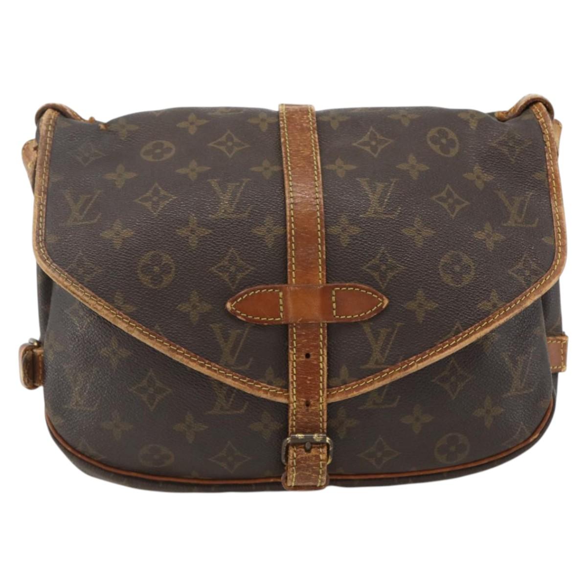 LOUIS VUITTON Monogram Saumur 30 Shoulder Bag M42256 LV Auth bs33502