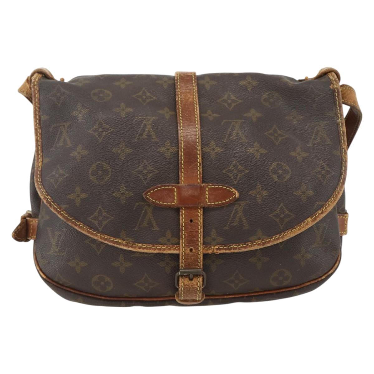 LOUIS VUITTON Monogram Saumur 30 Shoulder Bag M42256 LV Auth bs33502
