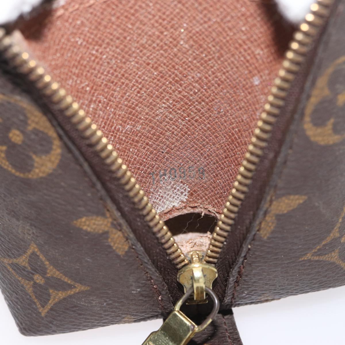 LOUIS VUITTON Monogram Trousse Demi Ronde Cosmetic Pouch M47520 LV Auth bs33503